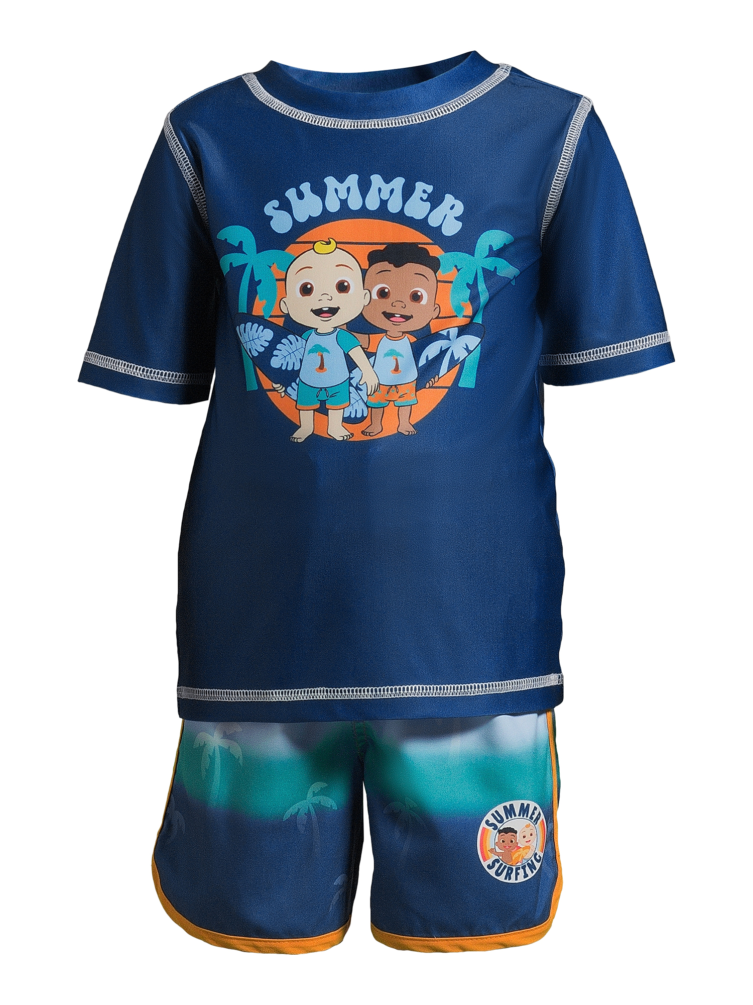 Character Toddler Boy Short-Sleeve Rashguard Swim Set, Sizes 12M-5T - image 4 of 4