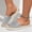 Silver, variant on Womens Sparkly Glitter Two Band Espadrille Wedge Sandals, Open Toe Slingback Platform Flats, Lightweight Comfort Shoes Silver 5.5(36)