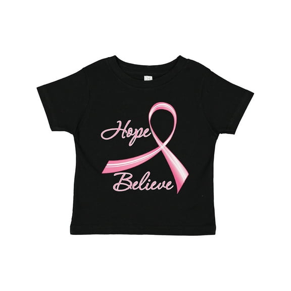 Inktastic Hope Believe Breast Cancer Ribbon Boys or Girls Toddler T-Shirt