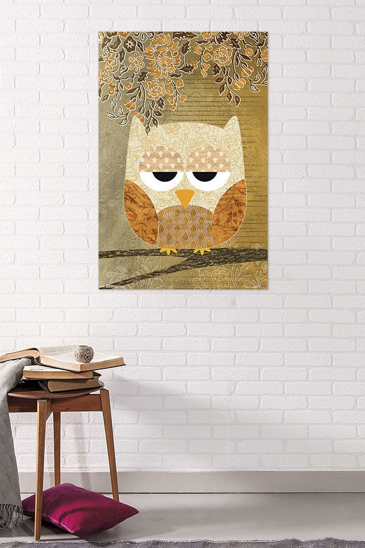 Artistic Antique Owl Wall Poster, 22.375" x 34"