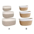 thumbnail image 3 of mmirethe 3 Pieces Storage Basket Cotton Rope Woven Bathroom Organizer Color Matching Sundries Box Hamper Large Capacity Light coffee, 3 of 6