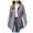 Gray, variant on Pea Coats For Women Wool Blend Thicken Stand Collar Single Breasted Trench Coat Fashion A-Line Fall Winter Jackets Gray for Size M
