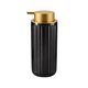 thumbnail image 1 of Dispensador de jabón de cerámica con bomba dorada, dispensador líquido de loción de manos con rayas verticales negras for champú, baño y cocina, 1 of 7