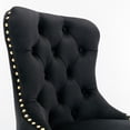 thumbnail image 6 of MIKIBAMA Set of 2 Black Tufted Velvet Swivel Bar Stools, Adjustable 27-35 Inch Height Gold Leg Barstools with Back for Kitchen Island, 6 of 8