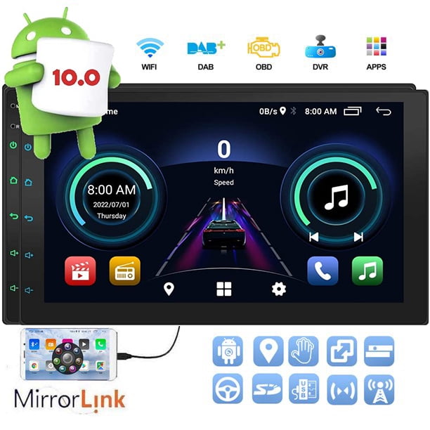 Android 10.0 Car Stereo Double Din Headunit with GPS Navigation Bluetooth Handsfree Video Player FM/AM/RDS Radio Receiver 7 Inch HD Full Touch Screen Boot Screen Mirroring Google Playstore - Walmart.com
