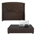 thumbnail image 1 of Box Base Cama Individual+Cabecera Sitka Chocolate+Almohada Royal Twin+Protector Lux+Sabanas Royal, 1 of 8
