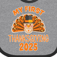 thumbnail image 4 of Inktastic Cute Turkey My First Thanksgiving 2025 Boys or Girls Baby Bib, 4 of 4