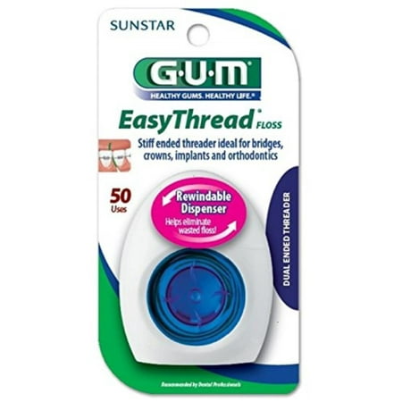 EasyThread Orthodontic Threader Floss (50 Uses) Dual Ended Threader, FIGHT PLAQUE IN BRACES, BRIDGES & IMPLANTS: EasyThread dental floss comes in an easy to.., By (Best Dental Floss To Use)