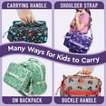 thumbnail image 4 of Bentgo Kids Lunch Bag - Double-Insulated, Reusable Lunch Bag for Kids 3+ with Adjustable Strap; Holds Lunch Box/Water Bottle/Snacks; Easy-Clean, Water-Resistant & Pockets (Unicorn), 4 of 7