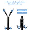 thumbnail image 6 of VIIWII Metal Coat Rack Stand Coat Trees Free Standing with Weighted Bottom 12 Hook Hat Hanger Black, 6 of 7