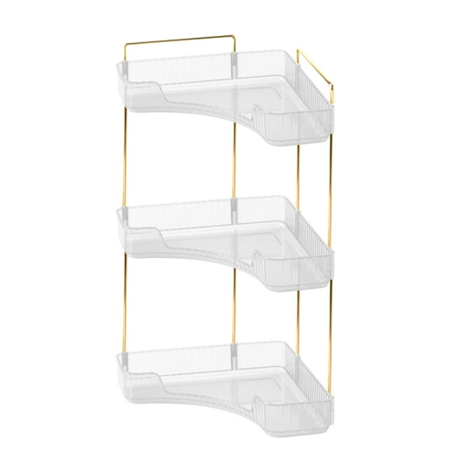 360 Rotating Cosmetics Storage Rack Corner Toilet Storage Box Light Luxury Bedroom Jewelry Cosmetics Decoration Storage Rack