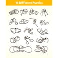 thumbnail image 6 of Coogam Metal Wire Puzzle Set of 16 with Pouch,Brain Teaser IQ Test Disentanglemen Iron Link Unlock Interlock Game Toy for Kids Adults Challenge, 6 of 8