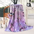 thumbnail image 2 of Purple Butterfly Pattern Blanket,Comfortable Soft Lamb Wool Throw Blanket,All Season,Warm Lightweight Blankets for Sofa Bed Couch Living Room Chair,40"x50", 2 of 4