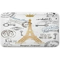 thumbnail image 4 of Paris Eiffel Tower Bath Rugs, Golden Lettering European French Crown Retro Stamp Art Bath Mats, Non Slip Flannel Fast Dry Absorbent Water Bathroom Rug, Bedroom Kitchen Indoor Outdoor 17x29 in, 4 of 4
