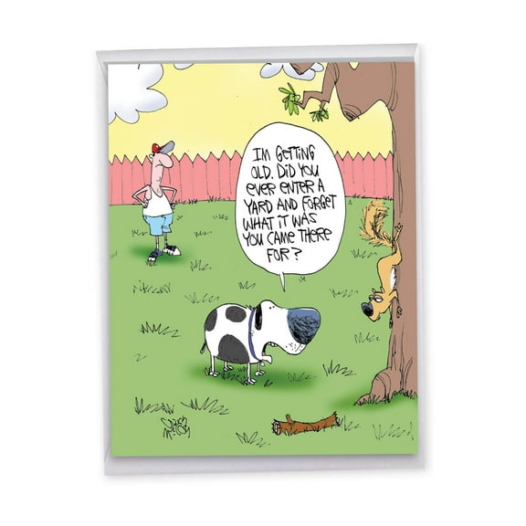 1 Jumbo Funny Birthday Card with Envelope (8.5 x 11 Inch) - Old Dog J3999BDG