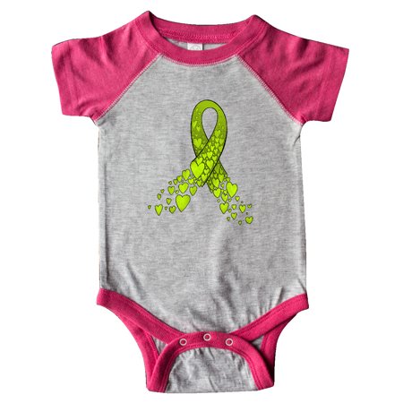 

Inktastic Lymphoma Awareness Lime Ribbon Made of Hearts Gift Baby Boy or Baby Girl Bodysuit