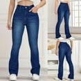 thumbnail image 2 of Akiihool Womens Jeans Bootcut High Waisted Stretch Flare Bell Bottoms Jeans, Blue Size XL, 2 of 7