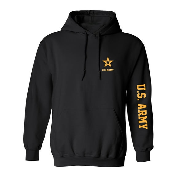 U.S. Army Gold Sleeve Print Adult Hooded Sweatshirt