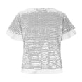 thumbnail image 6 of Maplenight Women's Sparkly Sequin Tops Short Sleeve Glitter Dressy Blouses Crew Neck Party Shirt, 6 of 8