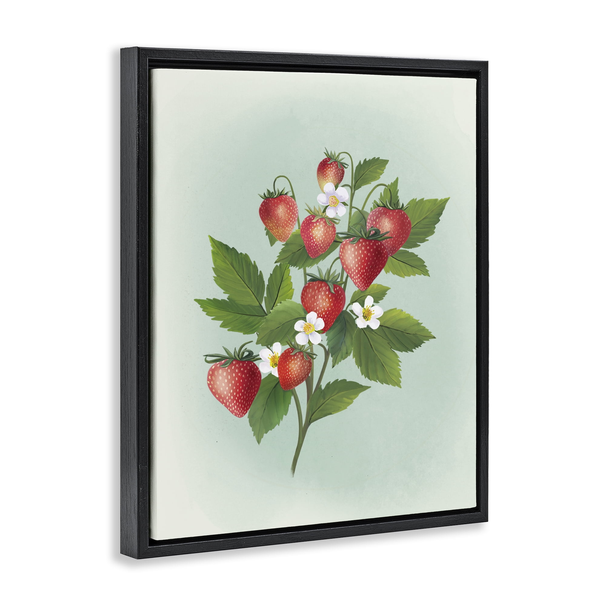 Stupell Industries Vintage Strawberry Bundle Black Framed Floater Canvas Wall Art, design by Diane Neukirch