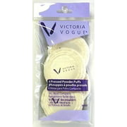Victoria Vogue Round Puff Pressed Powder 4 Count (6 Pack)