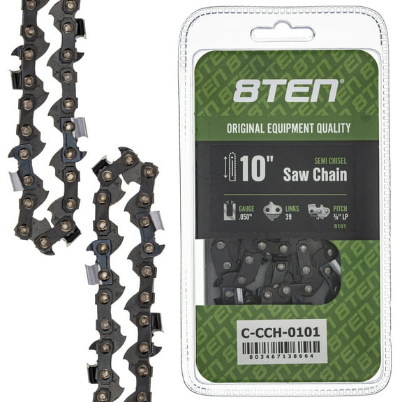 Semi Chisel Chainsaw Chain 10 inch .050 3/8 LP 39DL for Echo Poulan McCulloch 810-CCC2323H