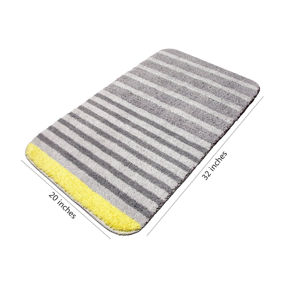 VDOMUS Modern Striped Bath Rug Non Slip Microfiber Bathroom Rug 20 by