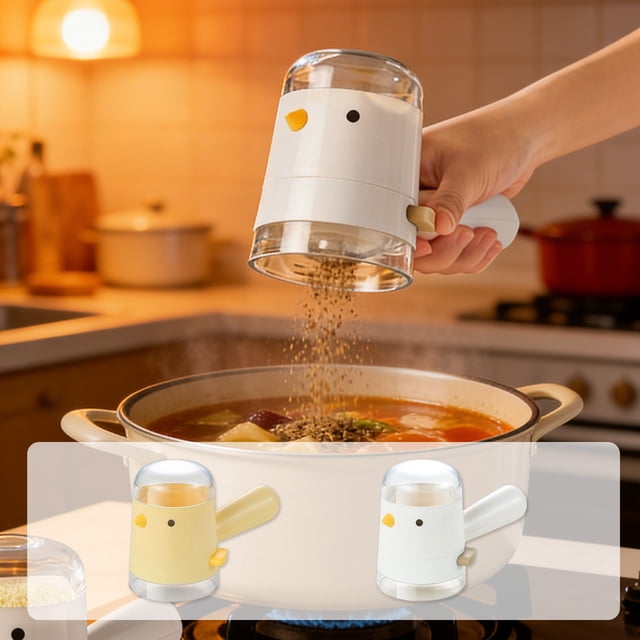 Fufafayo 2Pcs Bird Seasoning Dispenser Bottle, Salt Shaker For Gently Press Portion Control, Cute Kitchen Countertop Spice Container, Small Plastic Condiment Shaker For Dining Table Barbecue