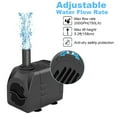 thumbnail image 2 of MSOEIA Fountain Pump, 16W 200GPH Submersible Water Pump Outdoor, Ultra Quiet Water Fountain Pump for Pond Waterfall, Fish Tank, Aquarium, Hydroponics, 2 of 6