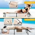 thumbnail image 6 of Nuu Garden Folding Oxford Chaise Lounge Chair, Adjustable 5-Position Portable Tanning Chair with Face Hole Camping Reclining Lounge Chair with Pillow, khaki, 6 of 10