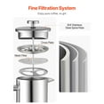 thumbnail image 3 of VEVOR Cafetière à Pression Française 34 oz en Acier Inoxydable Cafetière à Pression Française Argent, 3 of 9
