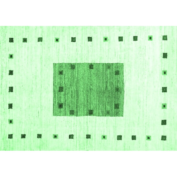 Ahgly Company Indoor Rectangle Solid Emerald Green Modern Area Rugs, 2' x 3'