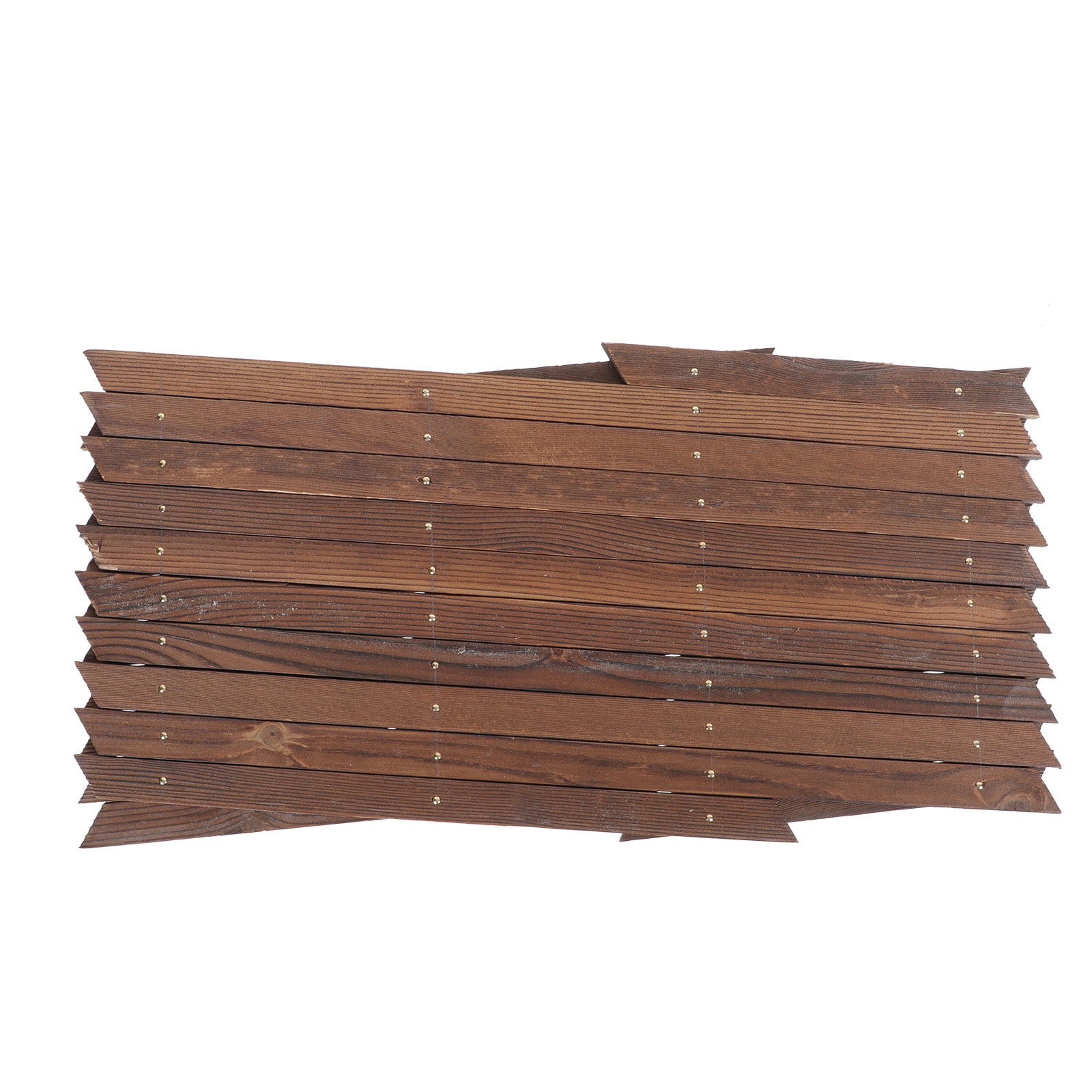 Hytrove Garden Edging Fences Wooden Brown For Yard Scene Layout 2Pcs 17.29X9.04X0.79in