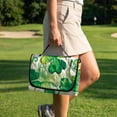 thumbnail image 3 of COEQINE Quilted Golf Cart Seat Cover, Folds Design with Handle for Easy Carry, Universal Fit 51.2x30.3 Inch for EZGO Yamaha Club Car 2-Seater, 4 Front Pockets, Watercolor Green Clover, 3 of 8