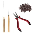 thumbnail image 2 of Kit de herramientas para extensiones de cabello, alicates para quitar extensiones de cabello, gancho para tirar, 500 piezas (marrón) JAMW Sencillez, 2 of 5