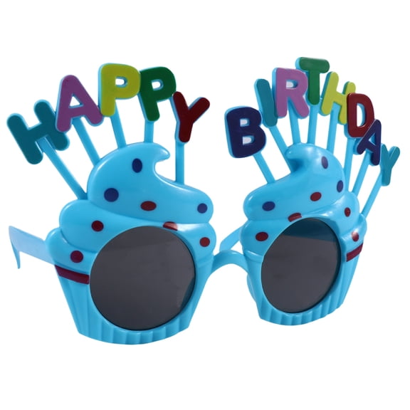 WHAMVOX Blue Plastic Birthday Party Glasses for Decoration with Unique Design and Comfortable Fit 2 Pieces