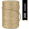 thumbnail image 2 of Cordel de yute de 200 m, cuerda de yute natural para jardinería, decoración del hogar, envoltura de regalos, artes y manualidades, 2 of 5