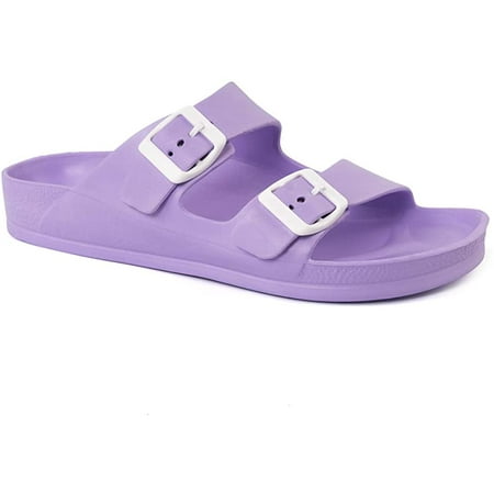

Women s Comfort Slides Double Buckle Adjustable EVA Flat Sandals