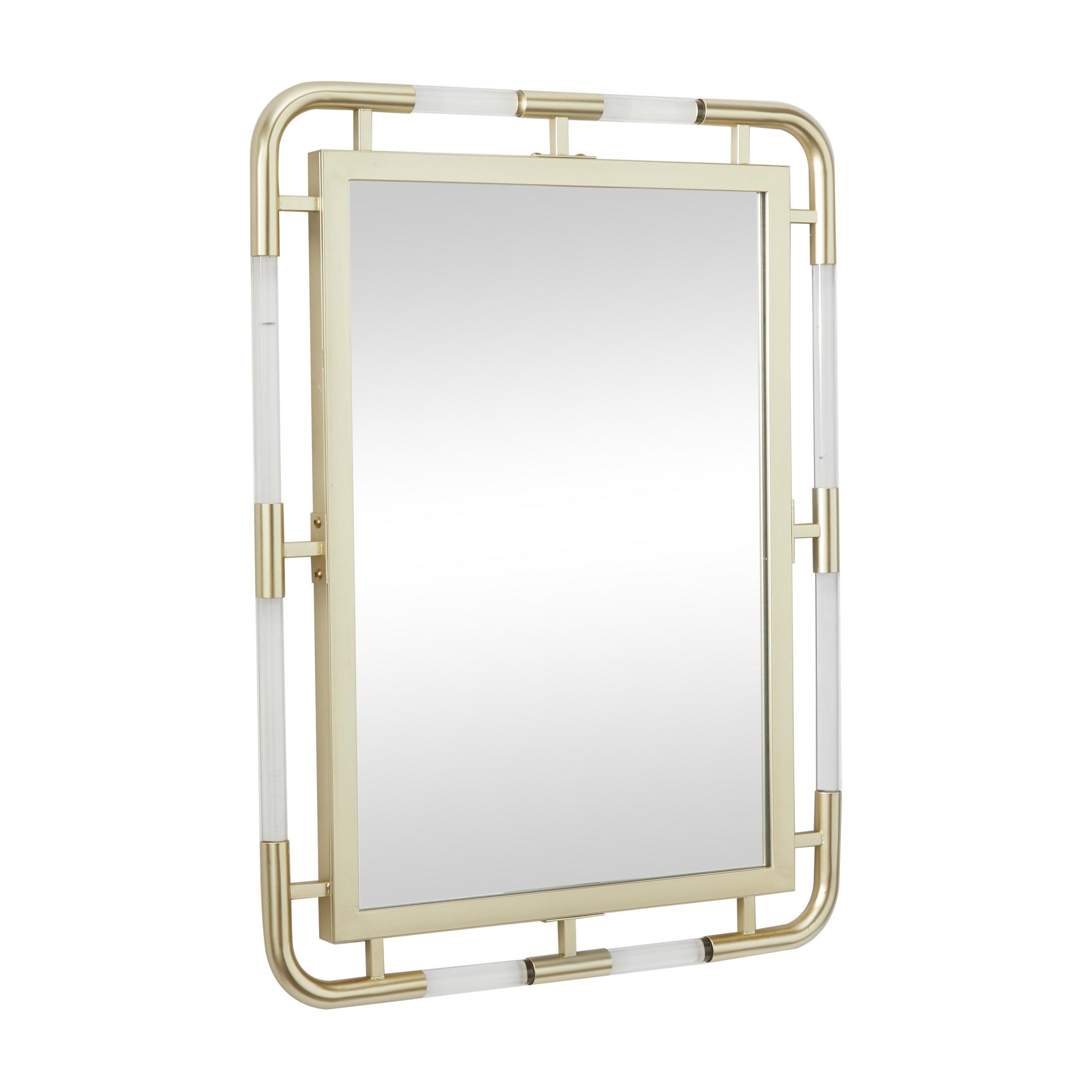 CosmoLiving by Cosmopolitan 24" x 32" Gold Wall Mirror with Acrylic Details
