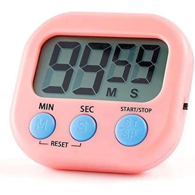 Temporizador de cocina magnético con pantalla LCD grande, temporizadores para cocinar, estudiar, alarma fuerte y temporizador de cuenta regresiva