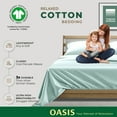 thumbnail image 3 of THREAD SPREAD Organic Cotton Bed Sheets Queen - 100% Organic Cotton Sheets Queen Size(4 PC, Sea Foam), Crisp Cooling Percale Weave Sheet Set, 3 of 7