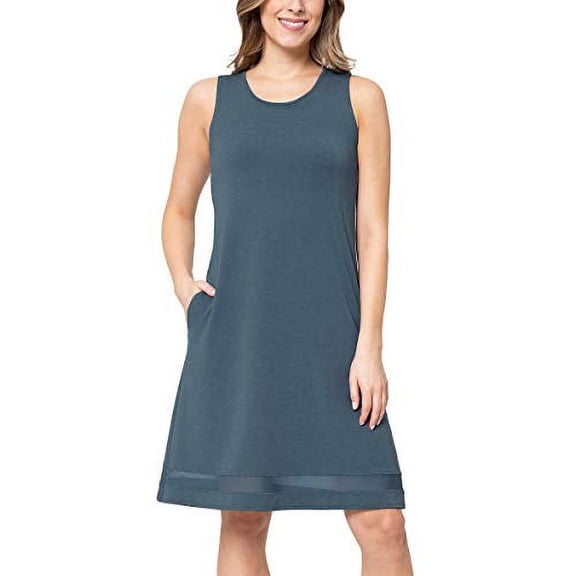 MPG Ladies' Sleeveless Dress, Heather Teal, Size Medium