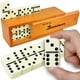 thumbnail image 1 of Domino Set Queensell Jumbo Double 6 con funda de madera para adultos, 1 of 9