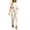 White, variant on Women's Short Sleeve Casual Jumpsuit with Elastic Waist Pockets Summer Lightweight Solid Color Crew Neck Straight Leg One Piece Romper