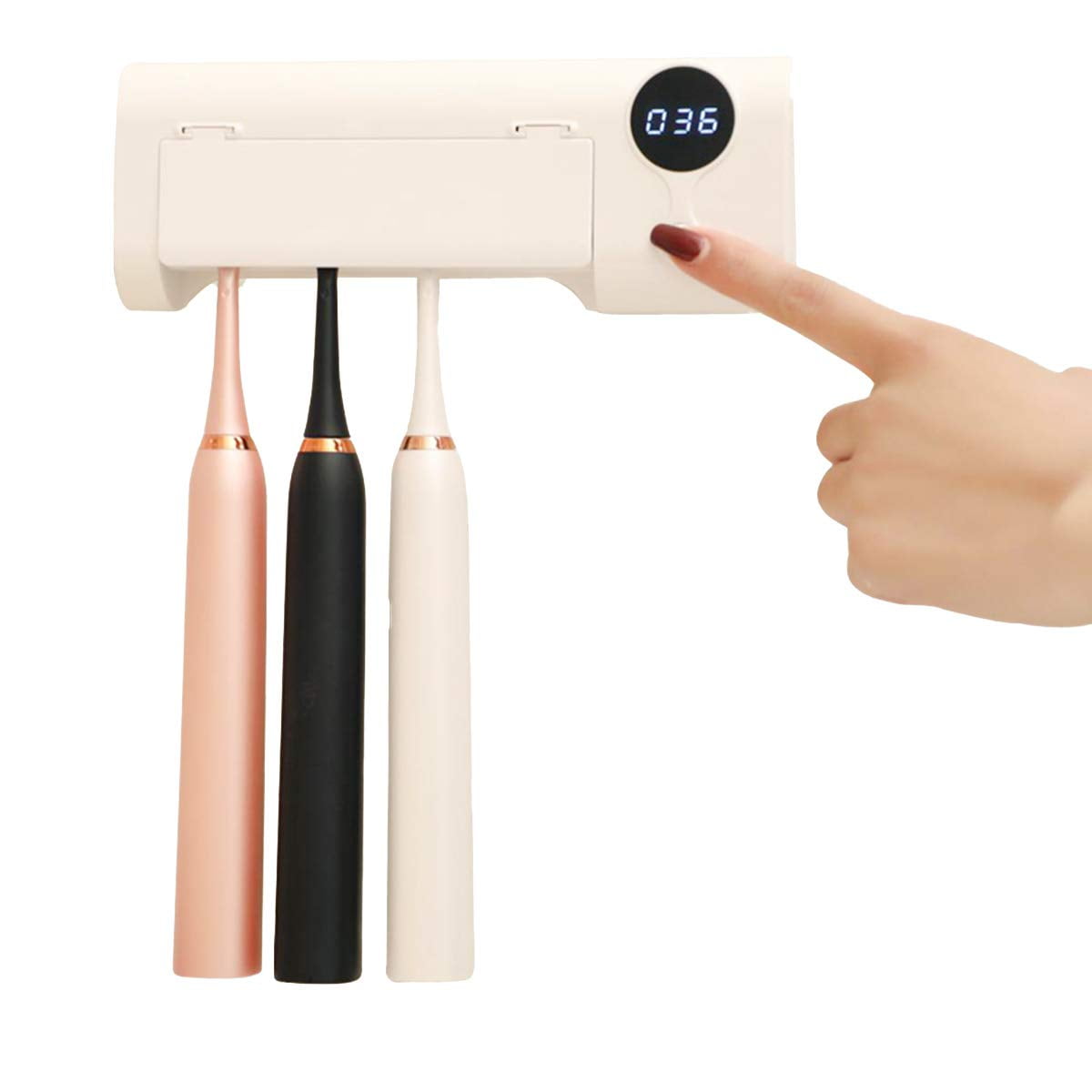 UV Toothbrush Sanitizer, Bathroom Toothbrush Holder Wall Mounted with