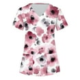 thumbnail image 5 of Youyipin Womens Tops Women's Comfortable Easy Fit Lightweight Durable Stretch Printed V Neck Medical Scrub Top Short Sleeve Shirts For Women, 5 of 5