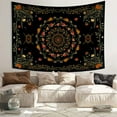 thumbnail image 2 of DaShan Boho Floral Mandala Tapestry Wall Hanging,Black Green Hippie Backdrop for Bedroom Living Room Dorm,60"Wx50"L, 2 of 5
