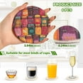 thumbnail image 2 of Yayeee 6 PCS Drink Coasters with Holder Set Woven Absorbent Round Tabletop Hot Pad, Purple Jar, 2 of 7