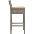 thumbnail image 3 of Modway Conduit Rattan Outdoor Bar Stool in Light Gray and Mocha (Set of 2), 3 of 4