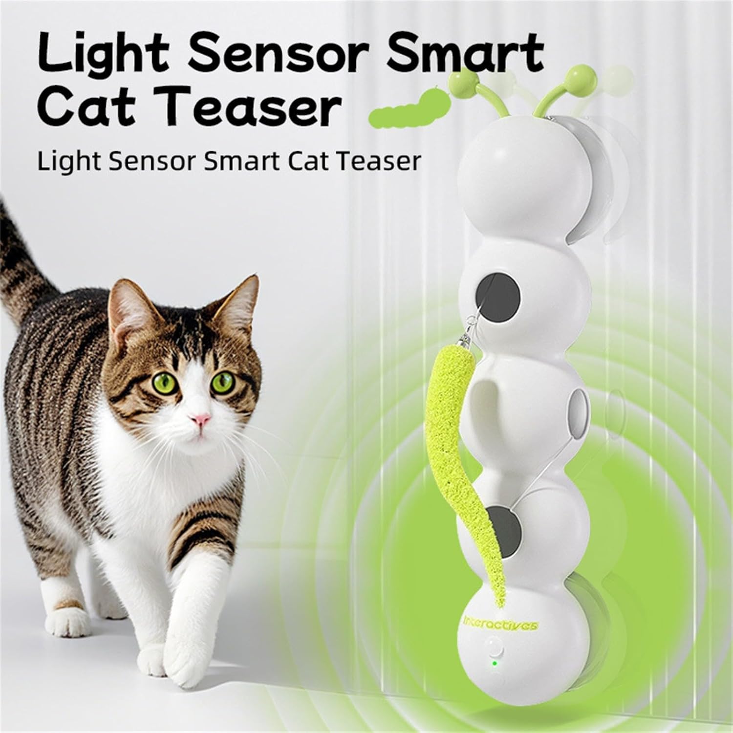 Interactive Electric Caterpillar Cat Toy, Caterpillar Smart Cat Toy for Bored Cats for All Ages Indoor Cat